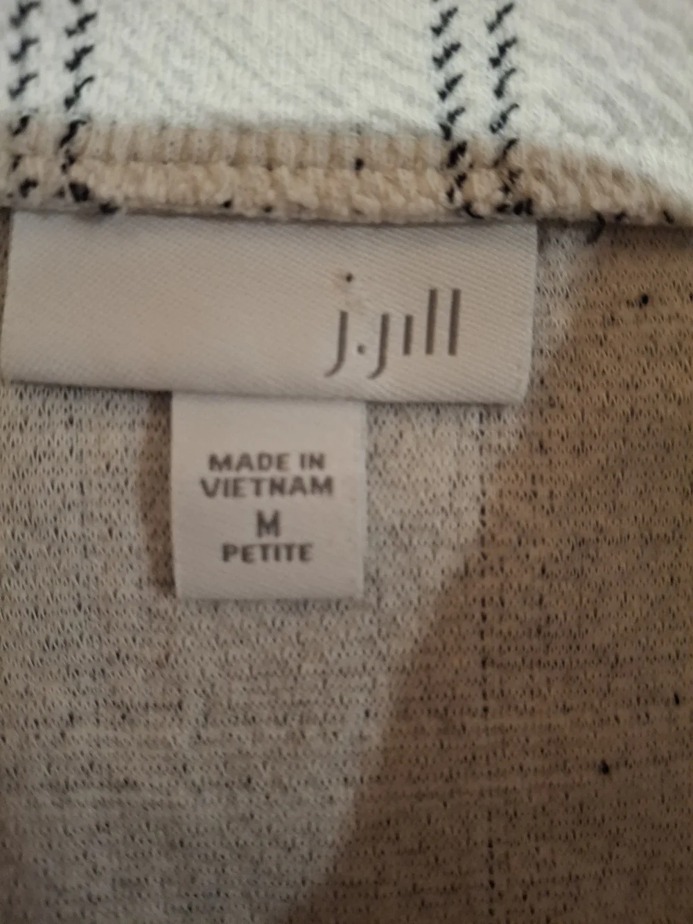 J. Jill Cream Mini Skirt with Black Windowpane Plaid